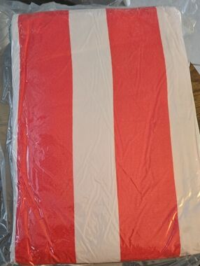 Striped Red and White Bath Towel - Brand